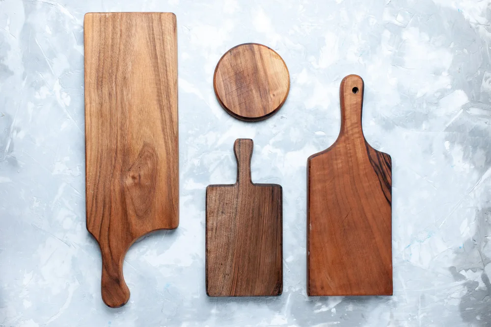 ergonomic layout wooden cutting board