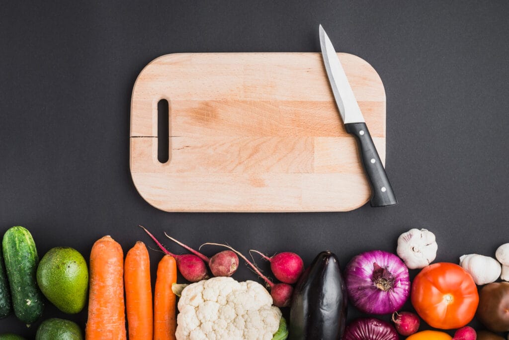 prepping cutting board