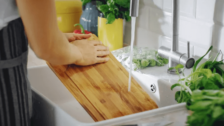 sanitize the cutting board