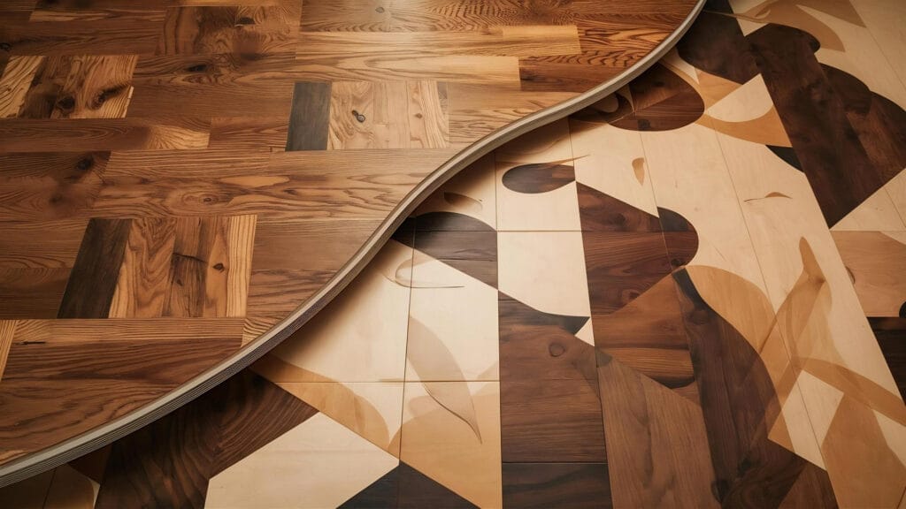 consider to design mixed hardwood flooring