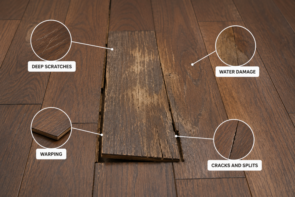 time to replace a hardwood flooring plank