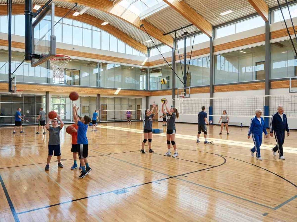 the gymnasium wood flooring Is commonly used
