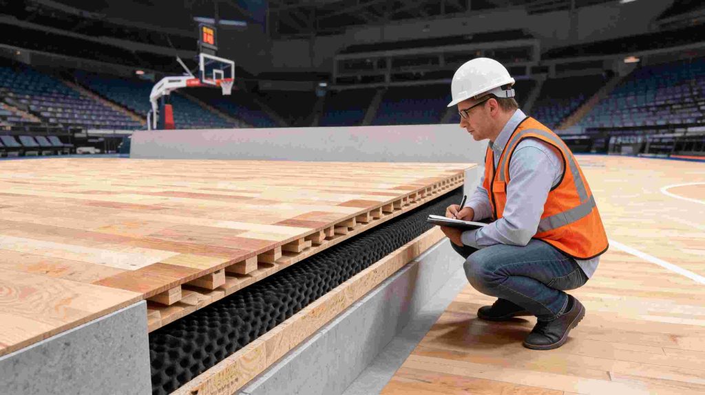 what is indoor basketball wood flooring