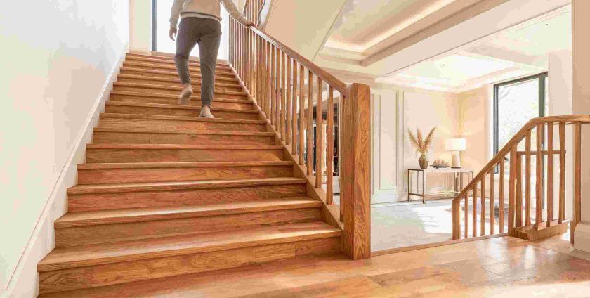 engineered wood flooring on stairs
